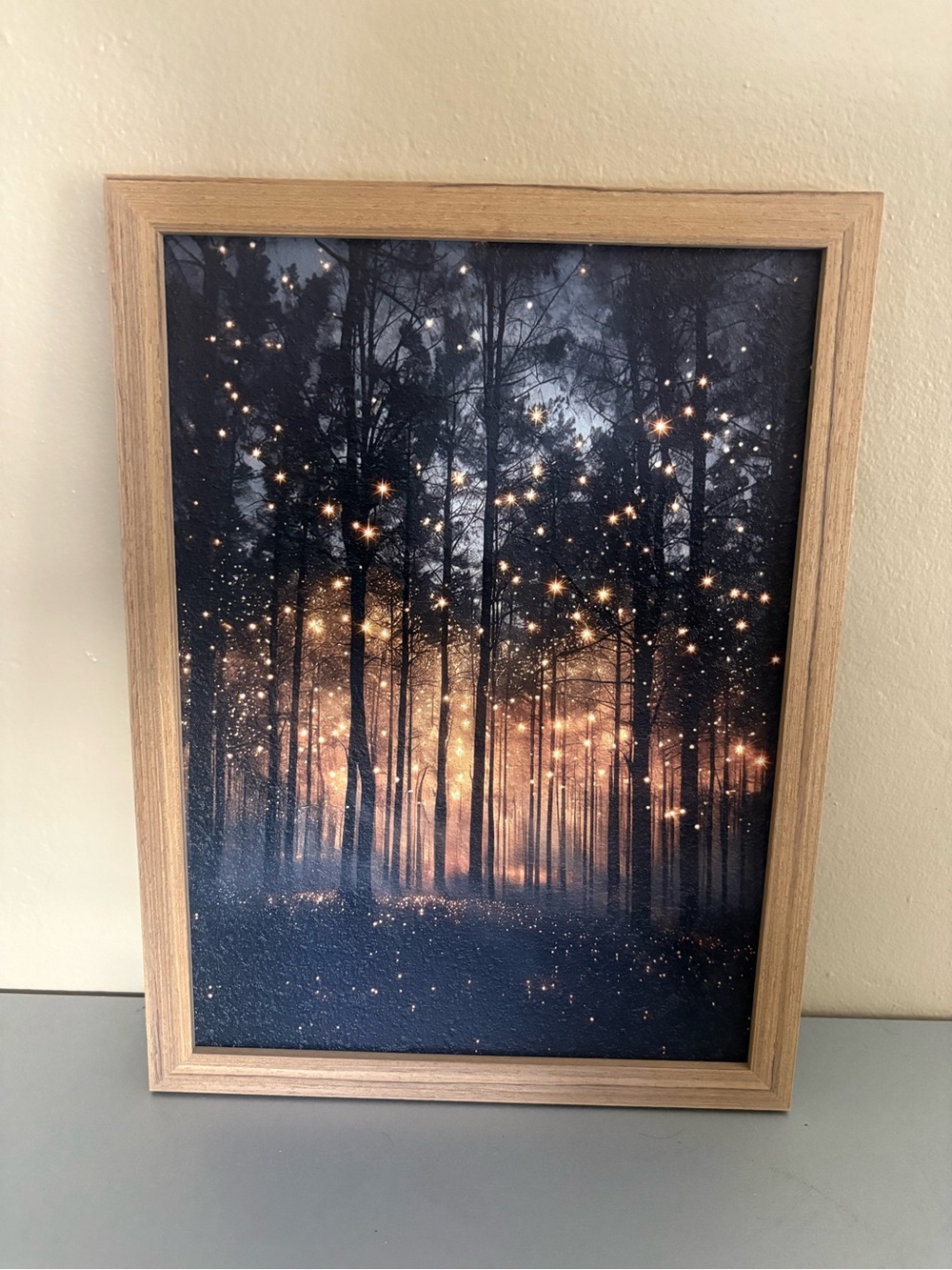 Framed Magical Forest Wall Art - Black & Gold